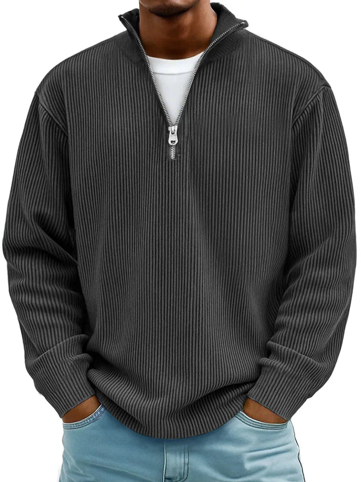 Emanuele | Maglione Zip a Coste