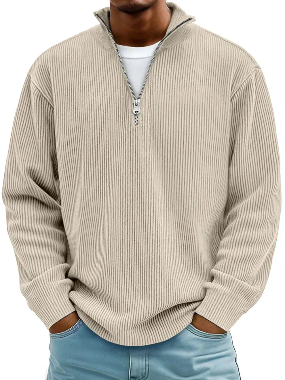 Emanuele | Maglione Zip a Coste