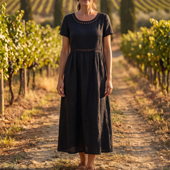 Livia | Abito Lino Ricamato