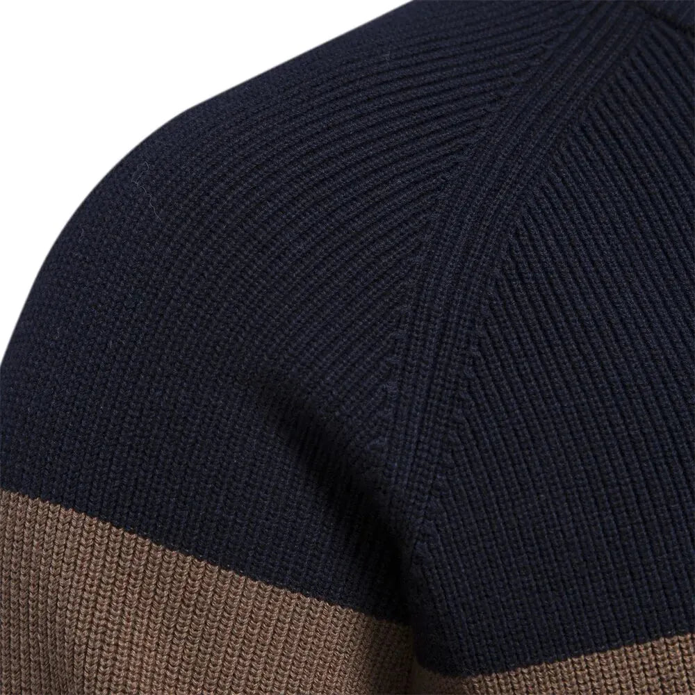 Carlo | Cardigan Zip Tricolore Moderno