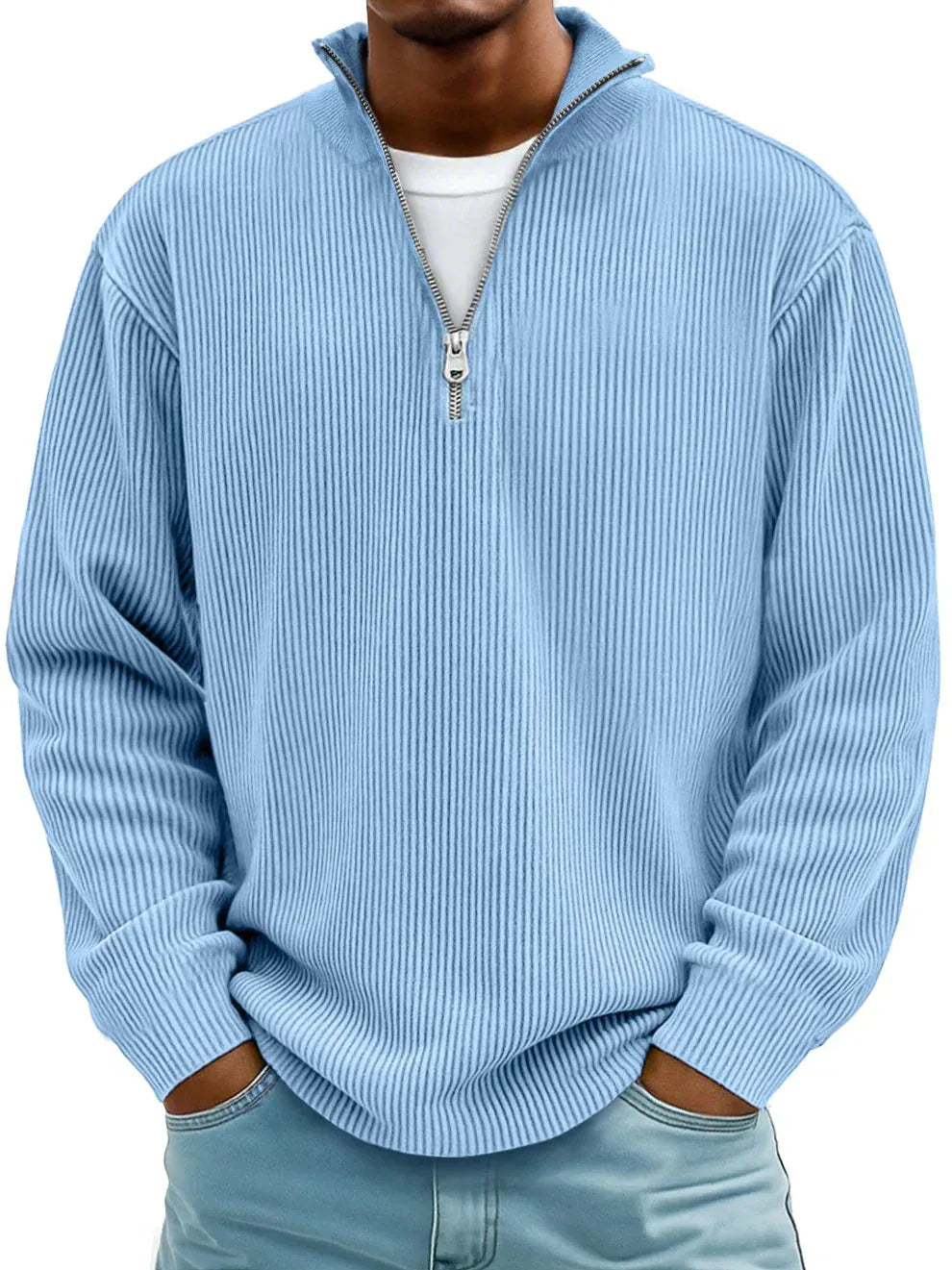 Emanuele | Maglione Zip a Coste