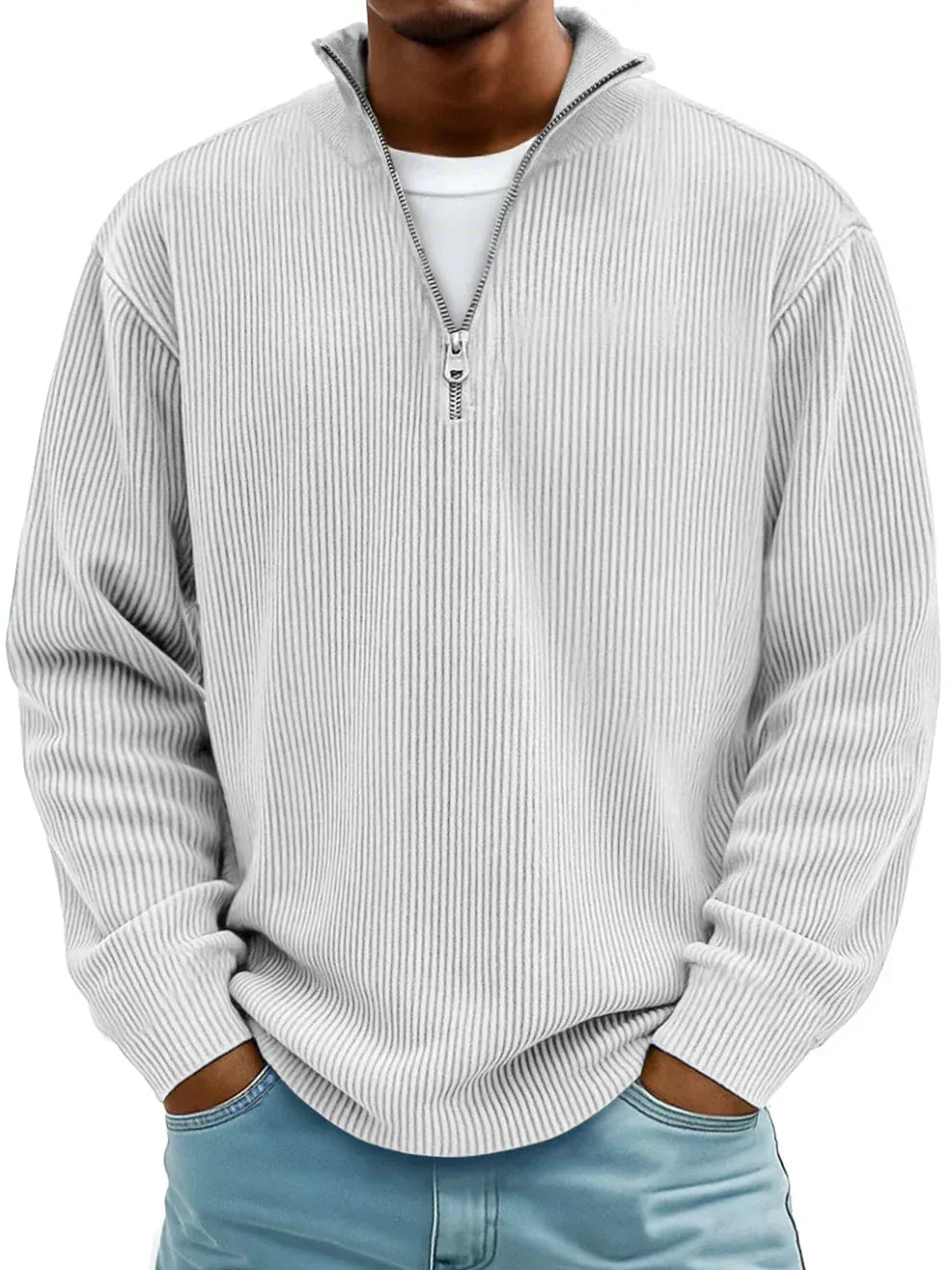 Emanuele | Maglione Zip a Coste