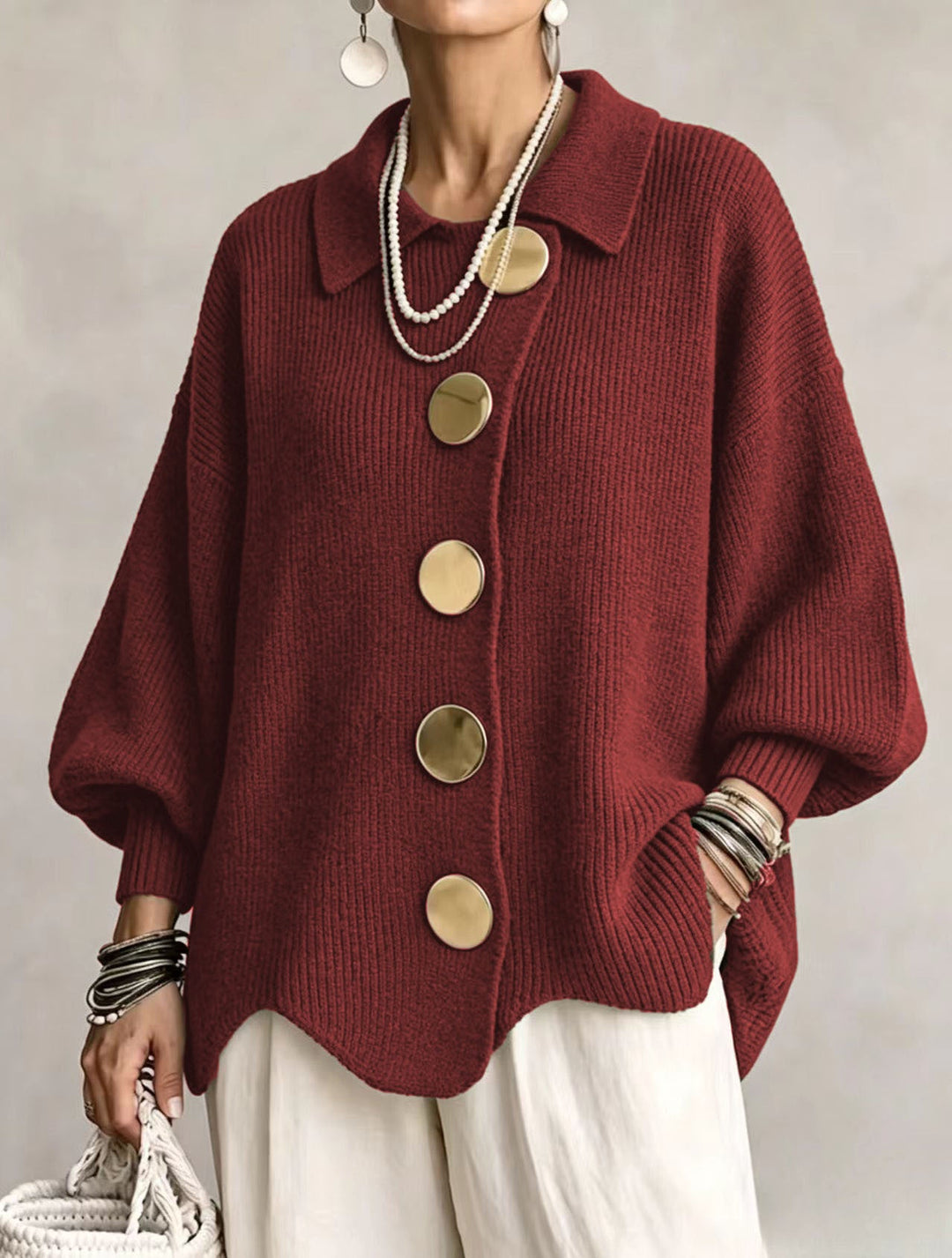 Isadora | Cardigan Oversize con Bottoni