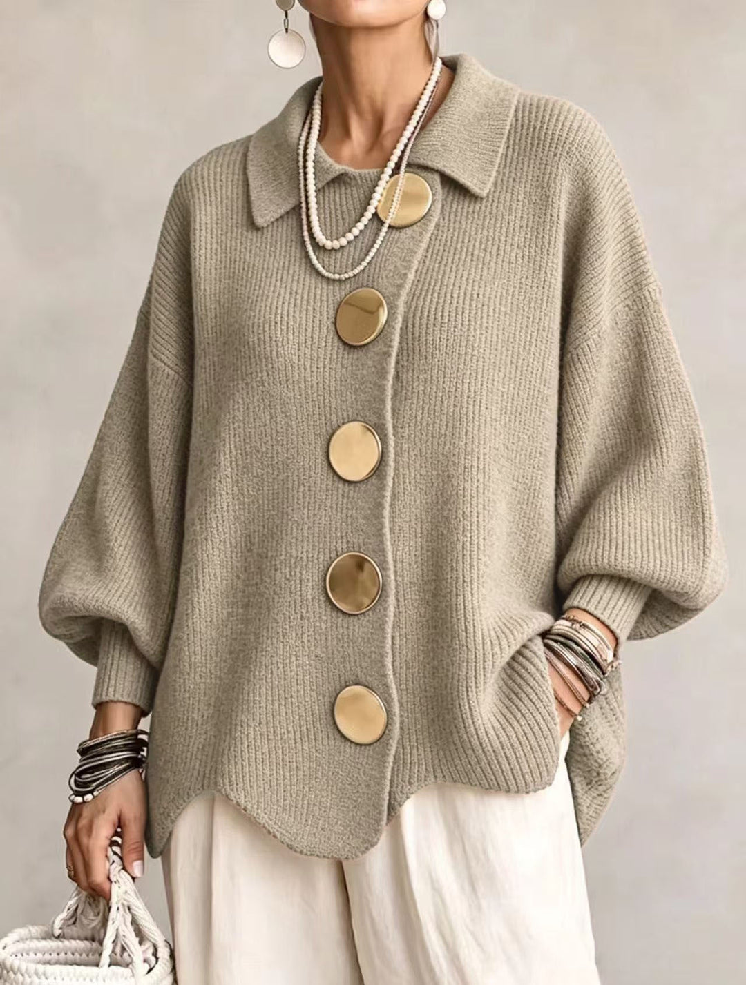 Isadora | Cardigan Oversize con Bottoni