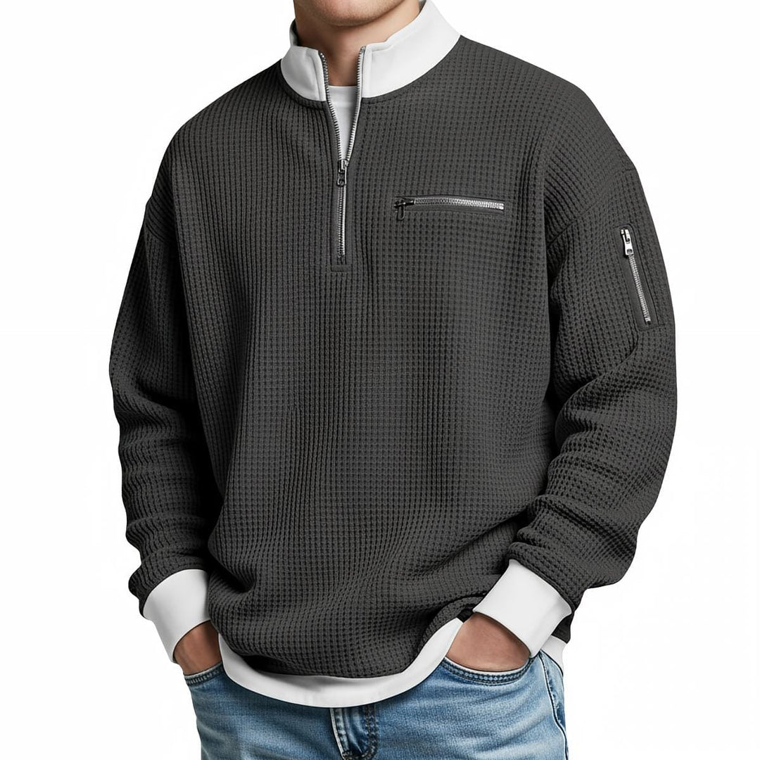 Dario | Maglia Mezza Zip Bordi Contrasto