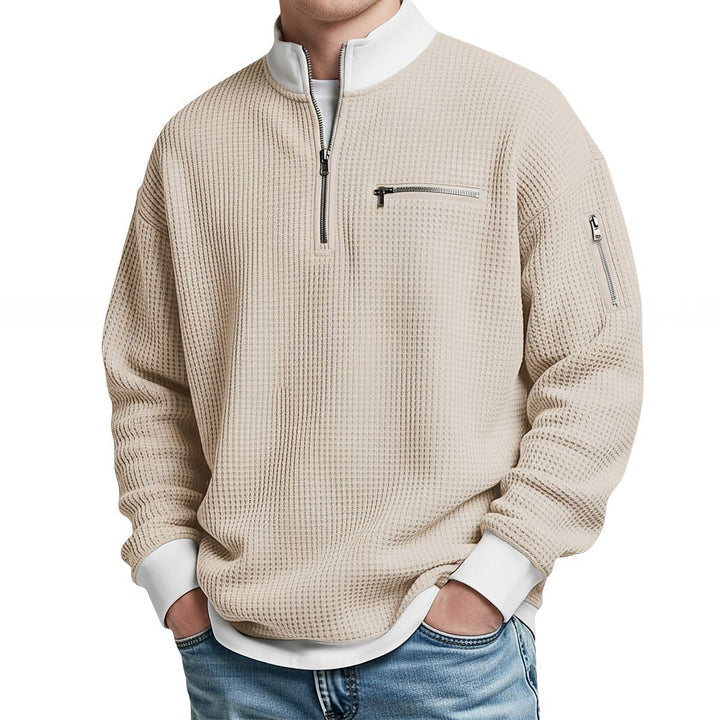 Dario | Maglia Mezza Zip Bordi Contrasto