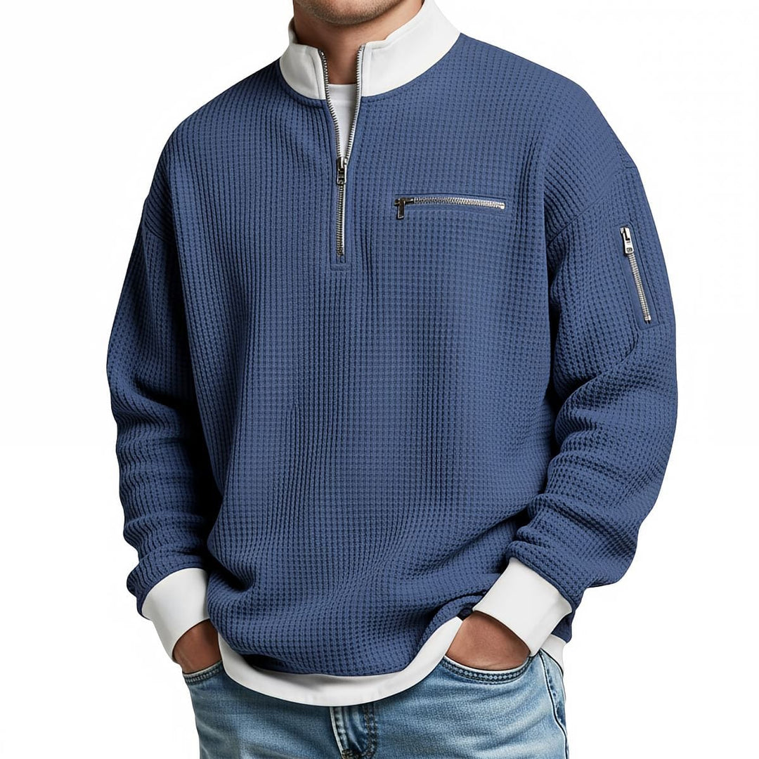 Dario | Maglia Mezza Zip Bordi Contrasto