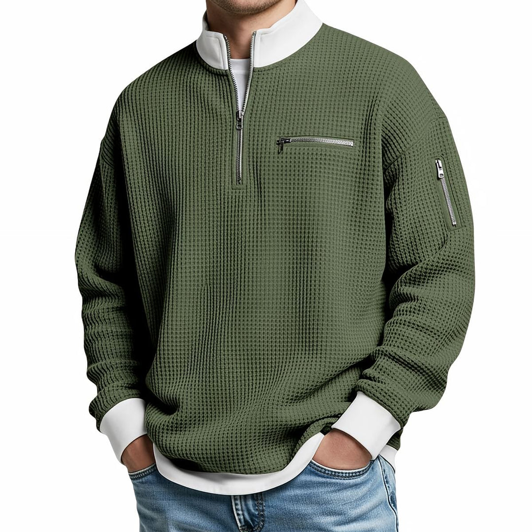 Dario | Maglia Mezza Zip Bordi Contrasto