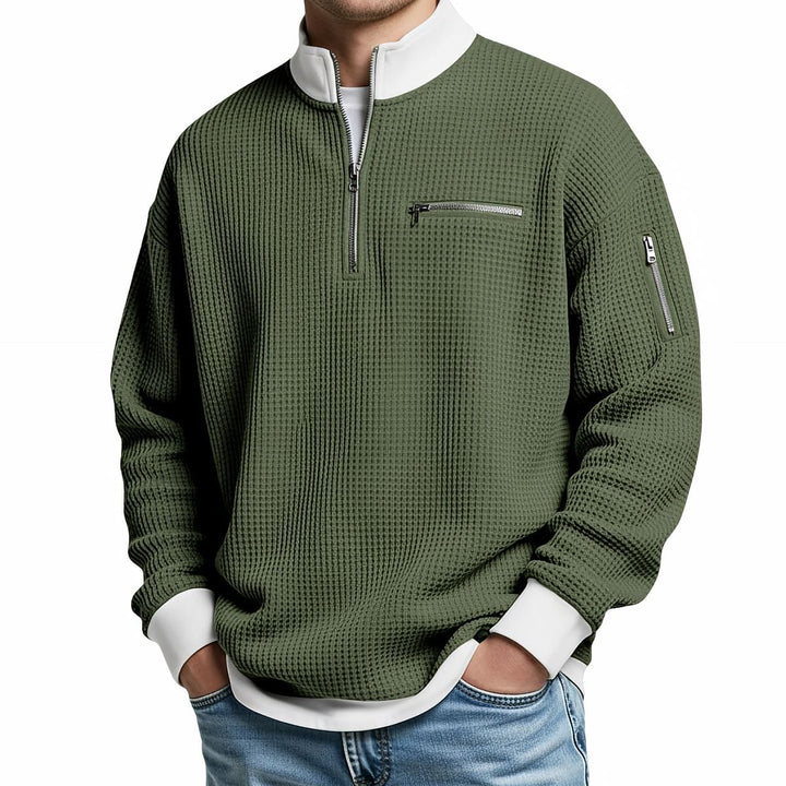 Dario | Maglia Mezza Zip Bordi Contrasto