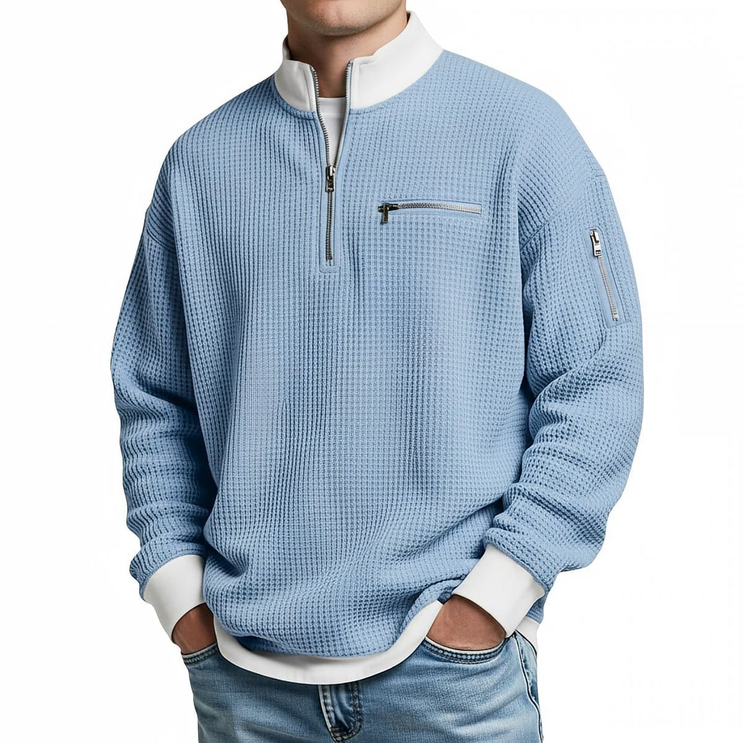 Dario | Maglia Mezza Zip Bordi Contrasto