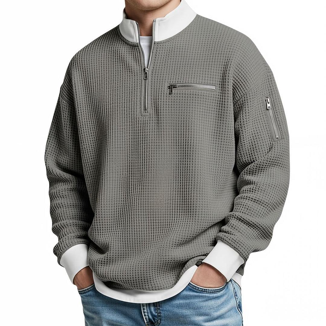 Dario | Maglia Mezza Zip Bordi Contrasto
