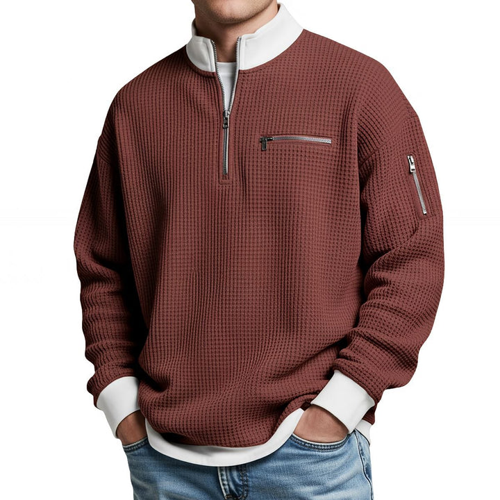 Dario | Maglia Mezza Zip Bordi Contrasto