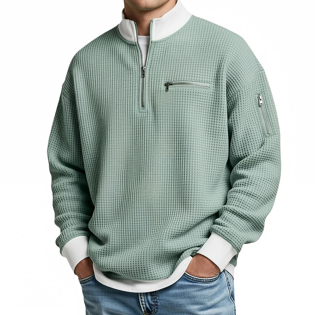 Dario | Maglia Mezza Zip Bordi Contrasto