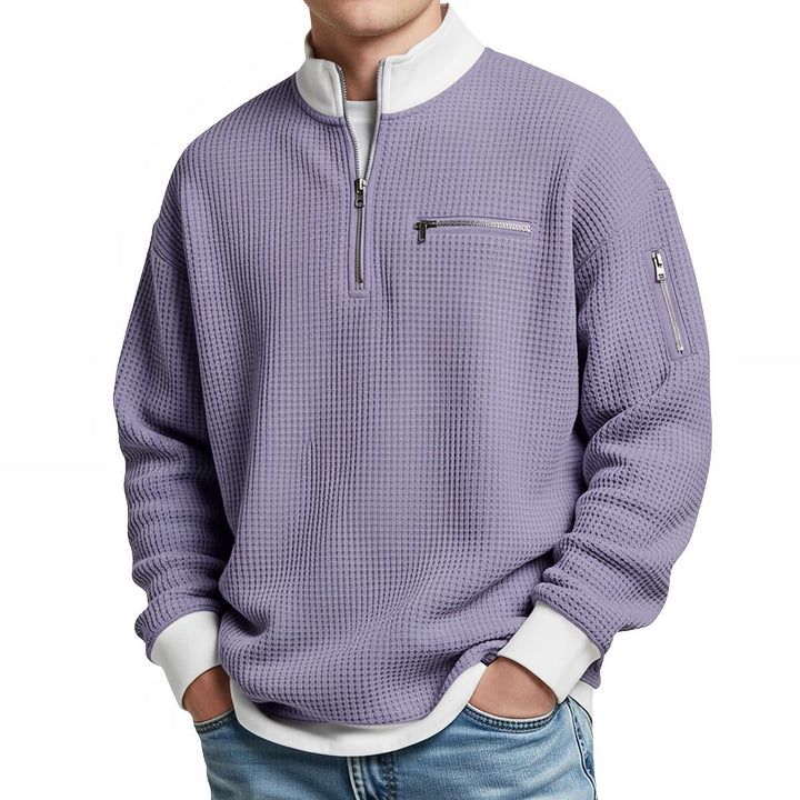 Dario | Maglia Mezza Zip Bordi Contrasto