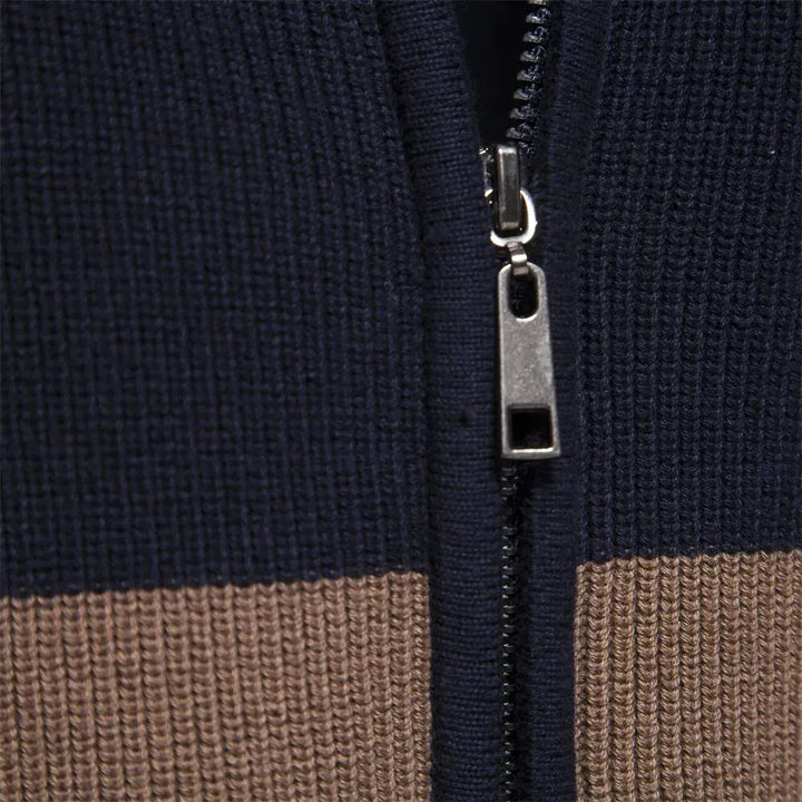 Carlo | Cardigan Zip Tricolore Moderno