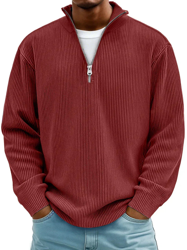 Emanuele | Maglione Zip a Coste