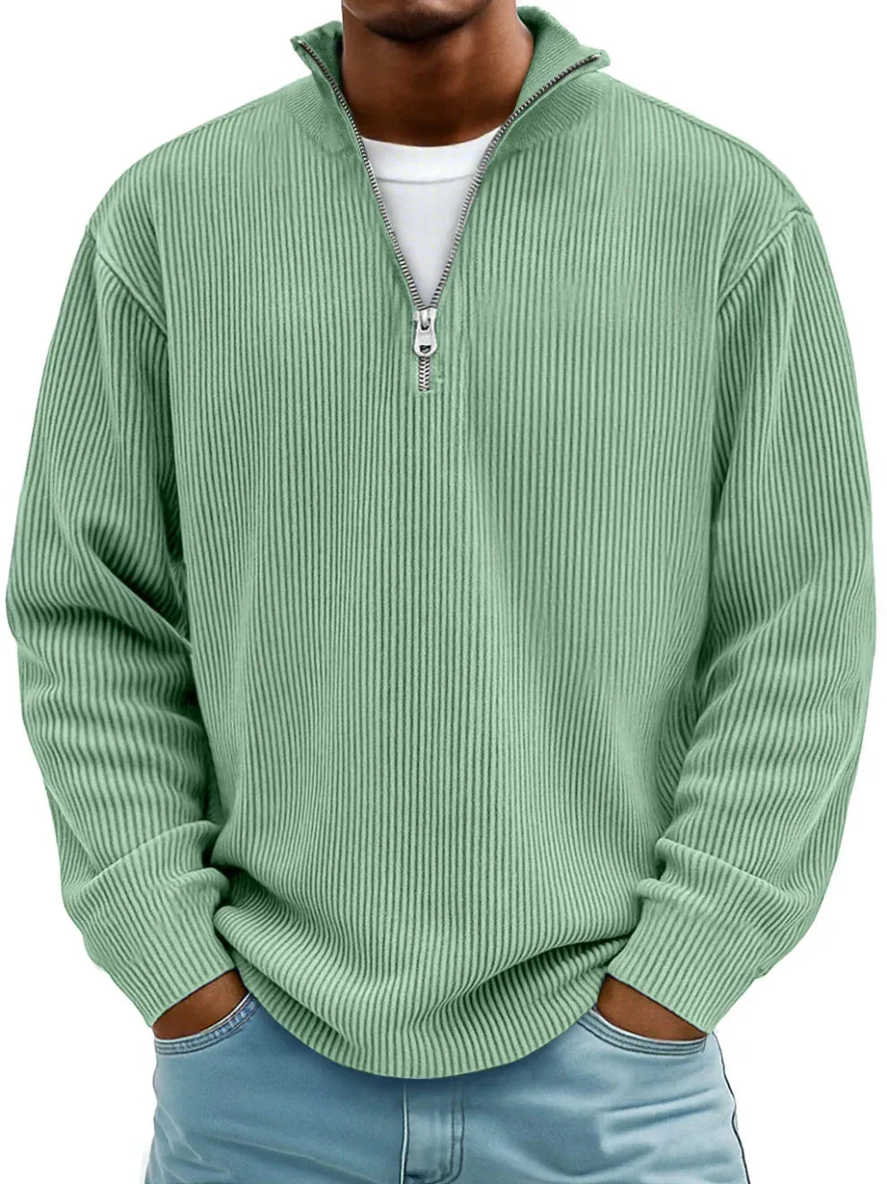 Emanuele | Maglione Zip a Coste