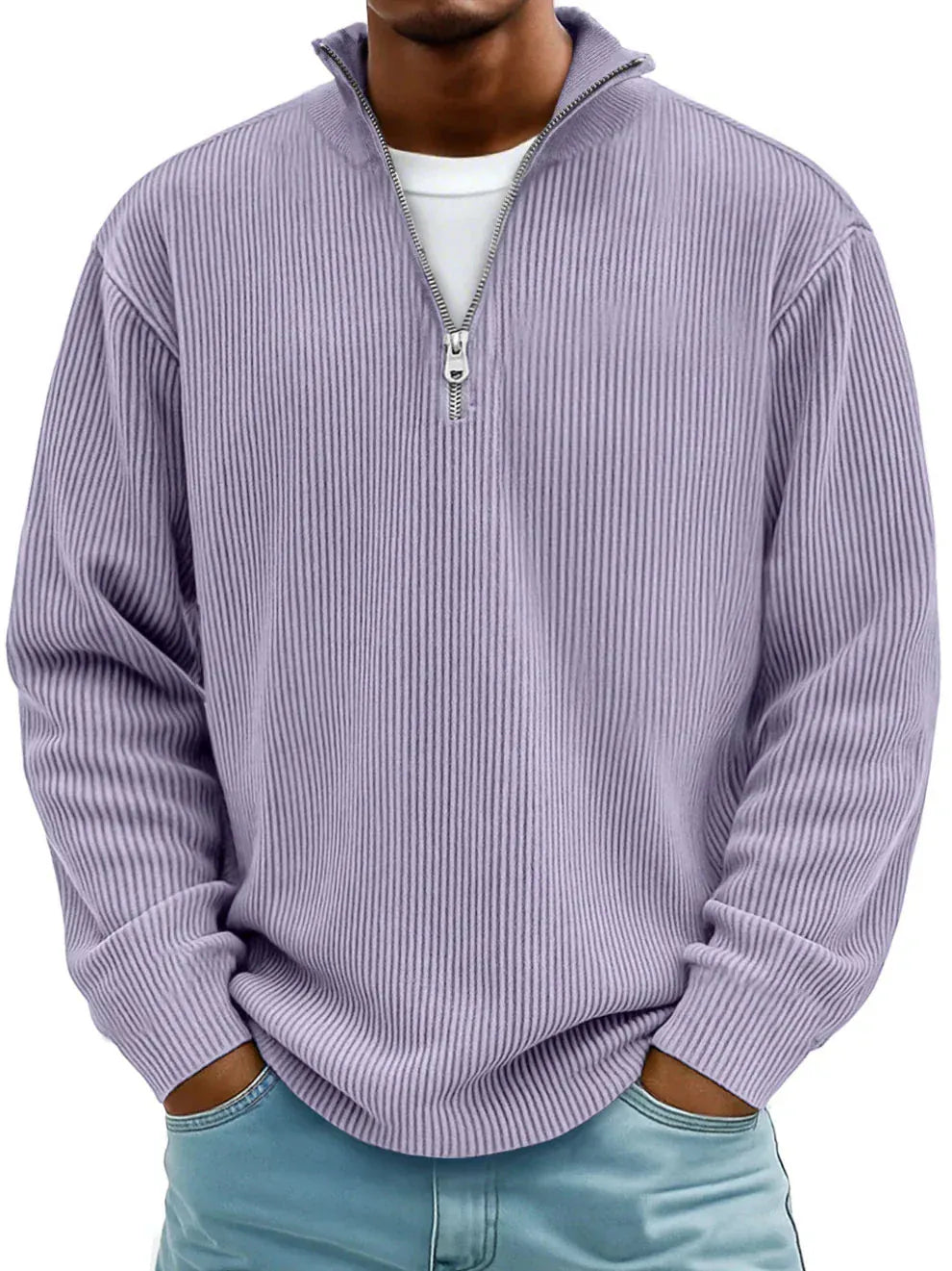 Emanuele | Maglione Zip a Coste