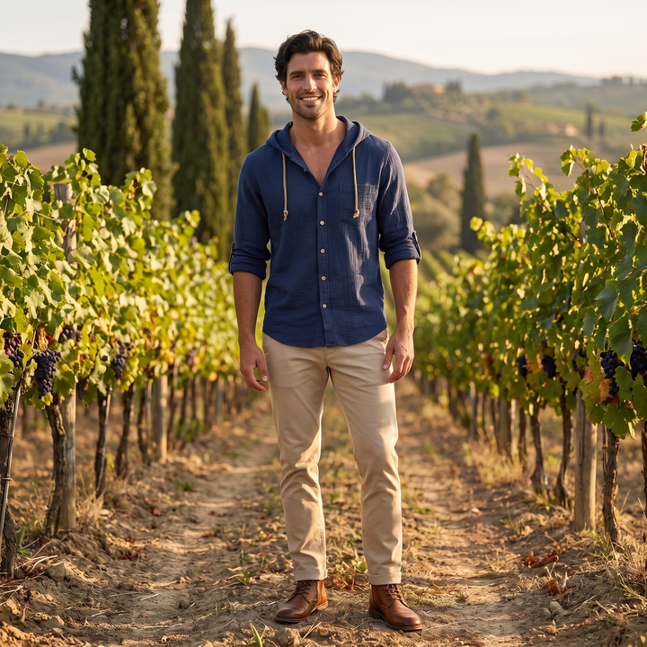 Enzo | Camicia con Cappuccio Cotone