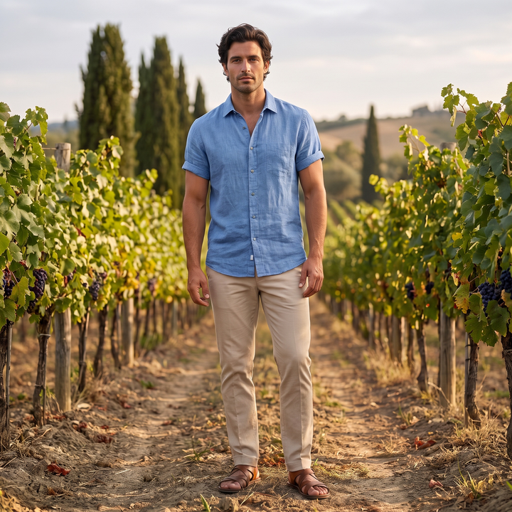 Pietro | Camicia Lino Maniche Corte