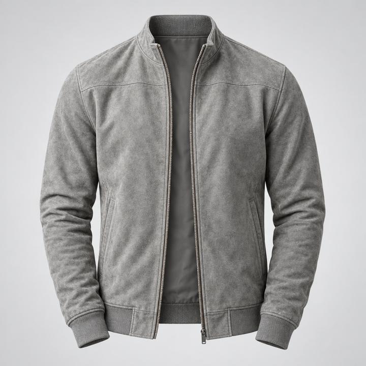 Clemente | Giubbotto Bomber in Effetto Scamosciato - Grigio