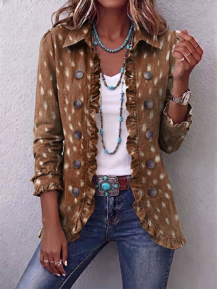 Rossella | Giacca Bohème Animalier Marrone