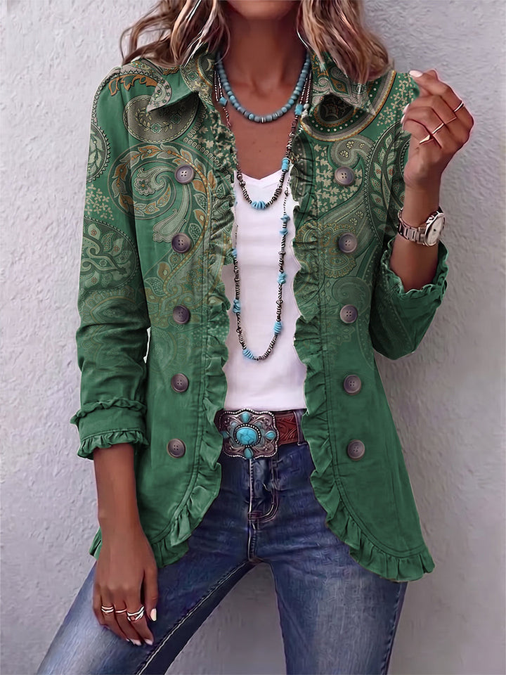 Nadia | Giacca Bohème Paisley Verde