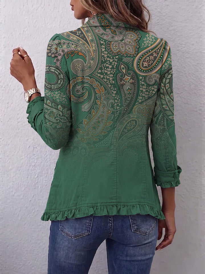 Nadia | Giacca Bohème Paisley Verde
