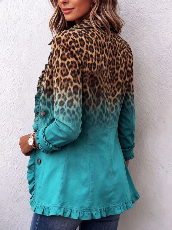 Chiara | Blazer Leopardato Turchese Elegante