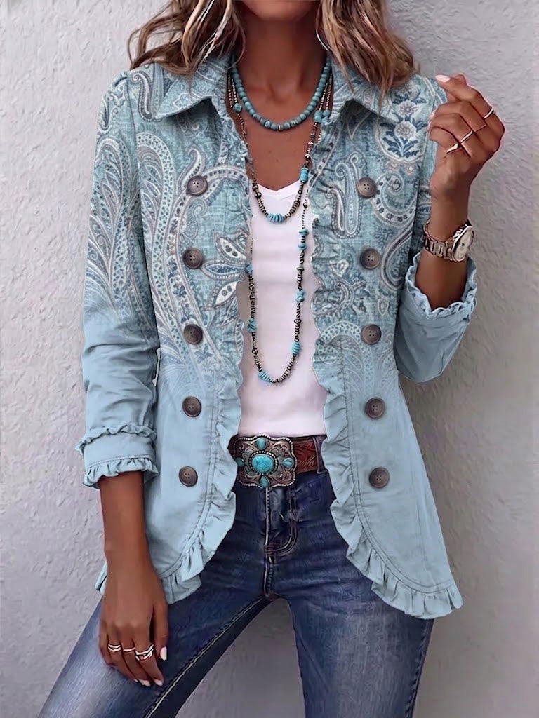 Martina | Giacca Paisley Vintage Azzurra